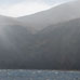 Approaching misty Santa Cruz Island
